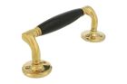 Pull handle 168mm with curve polished brass ebony