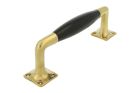 Pull handle 170mm modern design polished brass ebony
