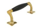 Pull handle 155mm with curve polished brass bakelite
