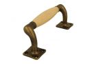 Pull handle 160mm with curve antique brass beech