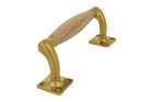 Pull handle 160mm with curve polished brass beech