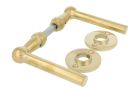 Door handles L model "Chemin de fer" polished brass pair