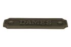 Cast iron door plate "Dames" rectangular 115x36mm