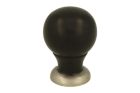 Cabinet knob ebony with satin nickel 25mm H39mm