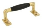 Pull handle 105mm modern design polished brass ebony
