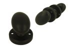 Pair of knobs oval brass black with round rosettes
