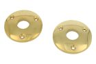 Pair round escutcheons polished brass Øhole 15mm