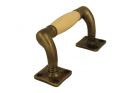 Window sash lift handle 120mm with curve antique brass beech