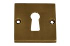 Square key rosette "Bauhaus" in antique brass