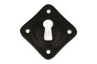 Diagonally mounted key escutcheon black powder coated
