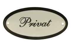 Enamel door plate "Privat" oval 100x50mm