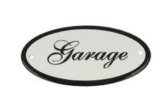 Enamel door plate "Garage" oval 100x50mm