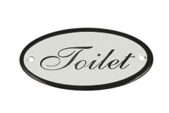 Enamel door plate "Toilet" oval 100x50mm