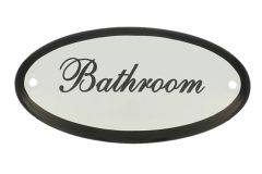 Enamel door plate "Bathroom" oval 100x50mm