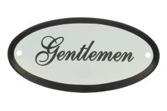 Enamel door plate "Gentlemen" oval 100x50mm