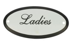 Enamel door plate "Ladies" oval 100x50mm