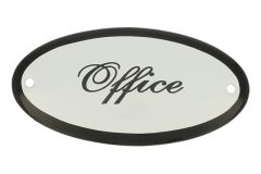 Enamel door plate "Office" oval 100x50mm
