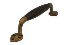 Pull handle 185mm antique brass ebony