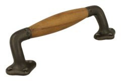 Pull handle 172mm with curve cast iron grey Finish Teak