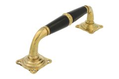 Pull handle 180mm elegant model polished brass ebony