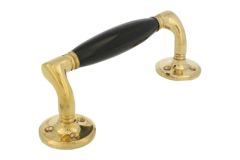 Pull handle 168mm with curve polished brass bakelite