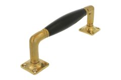 Pull handle 170mm polished brass ebony