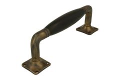 Pull handle 170mm antique brass ebony
