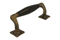 Pull handle 155mm with curve antique brass bakelite