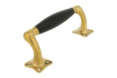 Pull handle modern design with curve polished brass ebony