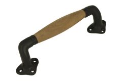 Pull handle 172mm with curve cast iron black powder coated