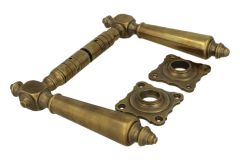 Door handles antique brass pair (1890)