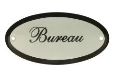 Enamel door plate "Bureau" oval 100x50mm