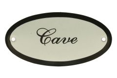 Enamel door plate "Cave" oval 100x50mm