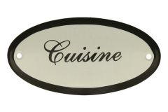Enamel door plate "Cuisine" oval 100x50mm