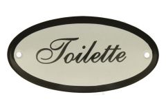 Enamel door plate "Toilette" oval 100x50mm