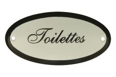 Enamel door plate "Toilettes" oval 100x50mm