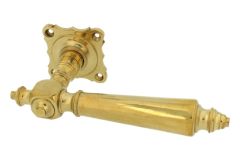 Single door handle with rosette polished brass (1890)