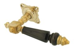 Single door handle with rosette polished brass horn (1890)