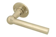 Single door handle with rosette L model satin nickel
