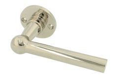 Single door handle with rosette L model nickel