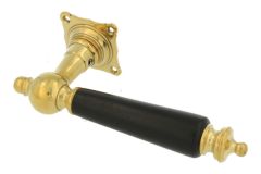 Single door handle (1905) right polished brass ebony