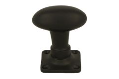 Turnable oval door knob brass black with square rosette