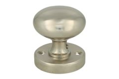 Turnable round door knob satin nickel with round rosette