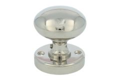 Turnable round door knob nickel with round rosette