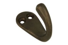 Small wall hook antique brass, depth 33 mm, 17x36mm