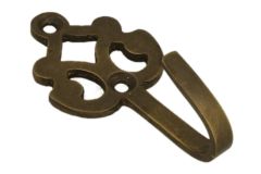 Small wall hook antique brass, depth 21mm, 32x64mm