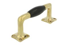Pull handle modern design 130mm polished brass bakelite
