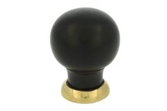 Cabinet knob ebony with polished brass 39mm H48mm