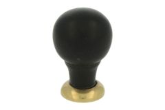 Cabinet knob ebony with polished brass 25mm H39mm