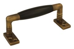 Pull handle 105mm antique brass ebony